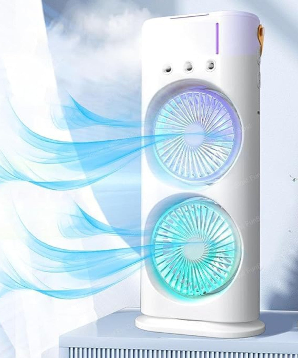 Portable Mini Air Cooler & Humidifier Fan – Mist & Cool Air for Home